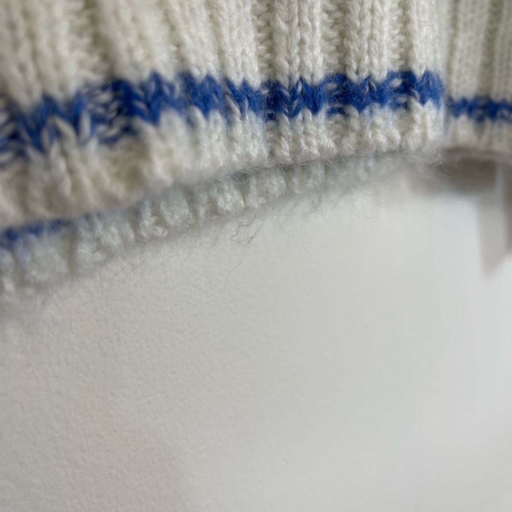 NWT Sundance Sweater Large Cotton wool Cream stripes Cable knit Catalog spring - Picture 11 of 12